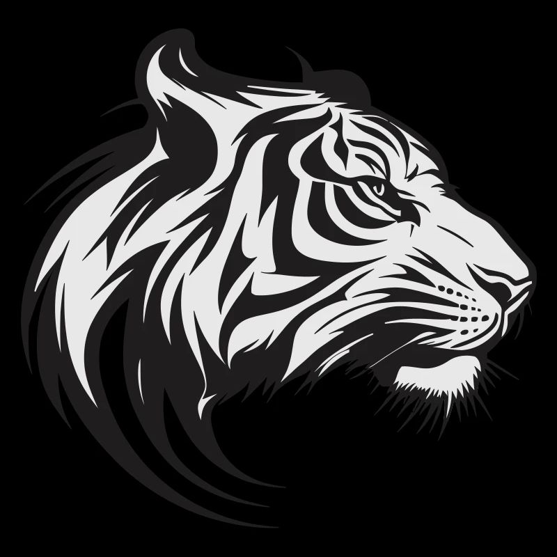 Tiger im Profil - Farbe einstellbar