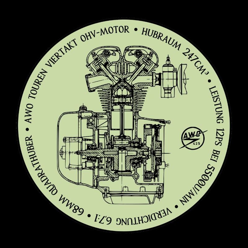 AWO tours engine light green