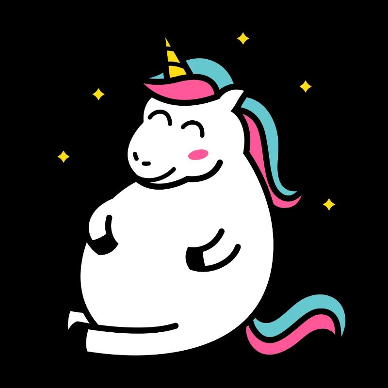 Fat Unicorn Dickes Einhorn Kurven Hunger Geschenk