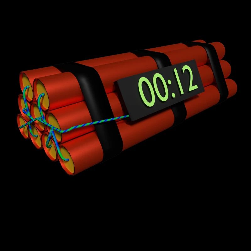 TNT Dynamit Bombe mit Countdown