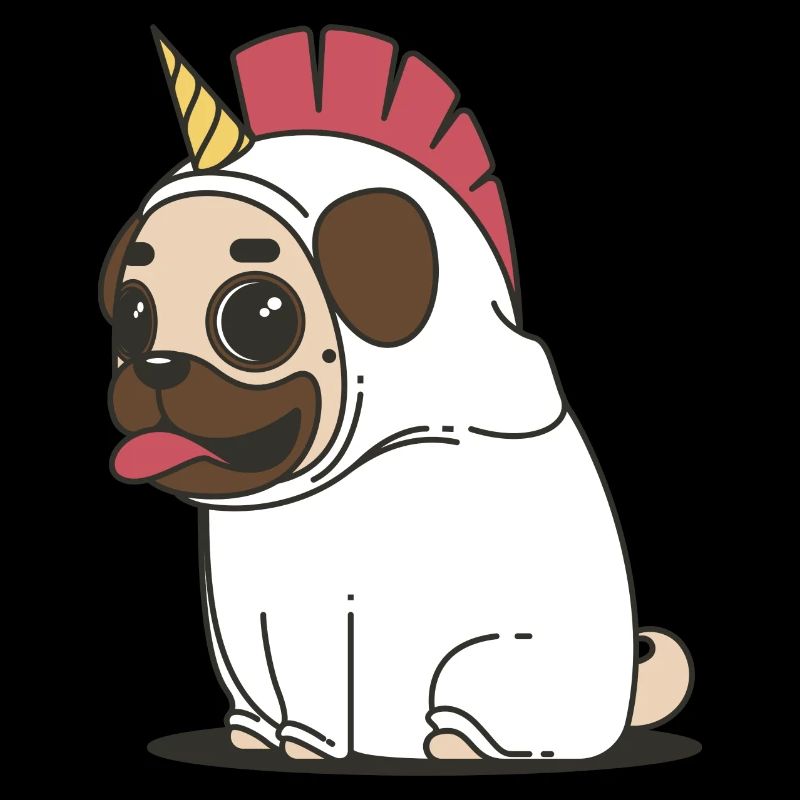 Knuffiger Einhorn Mops