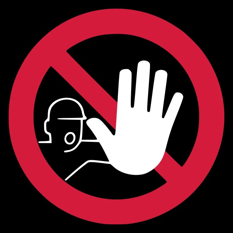 Attention Stop avertissement bouclier interdit d’accès