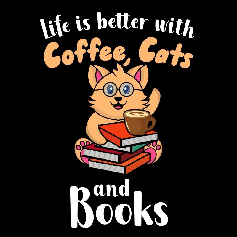 Kaffee-Katzen-Bücher