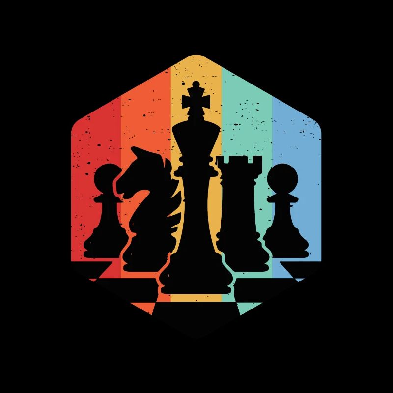 Retro Chess Player Pieces Chess Mat Set