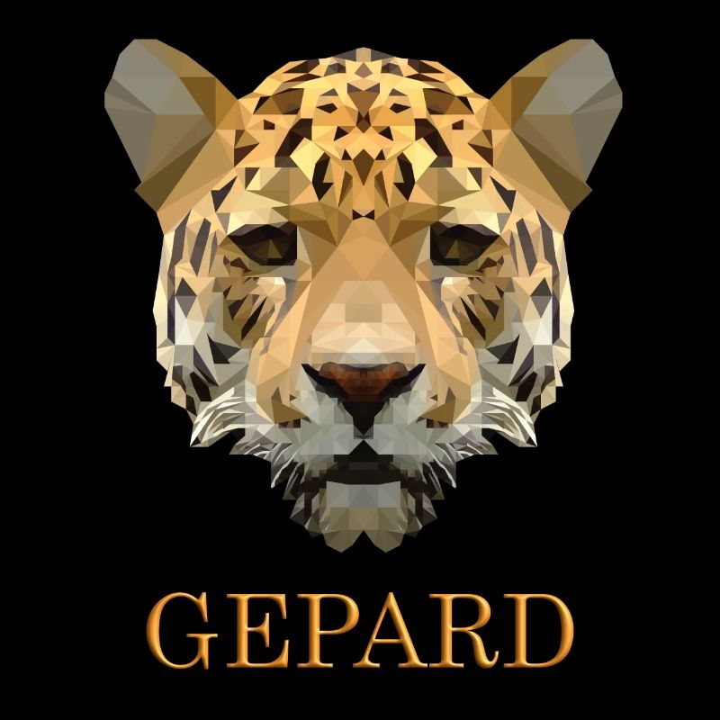 Gepard Mit 3D schrift