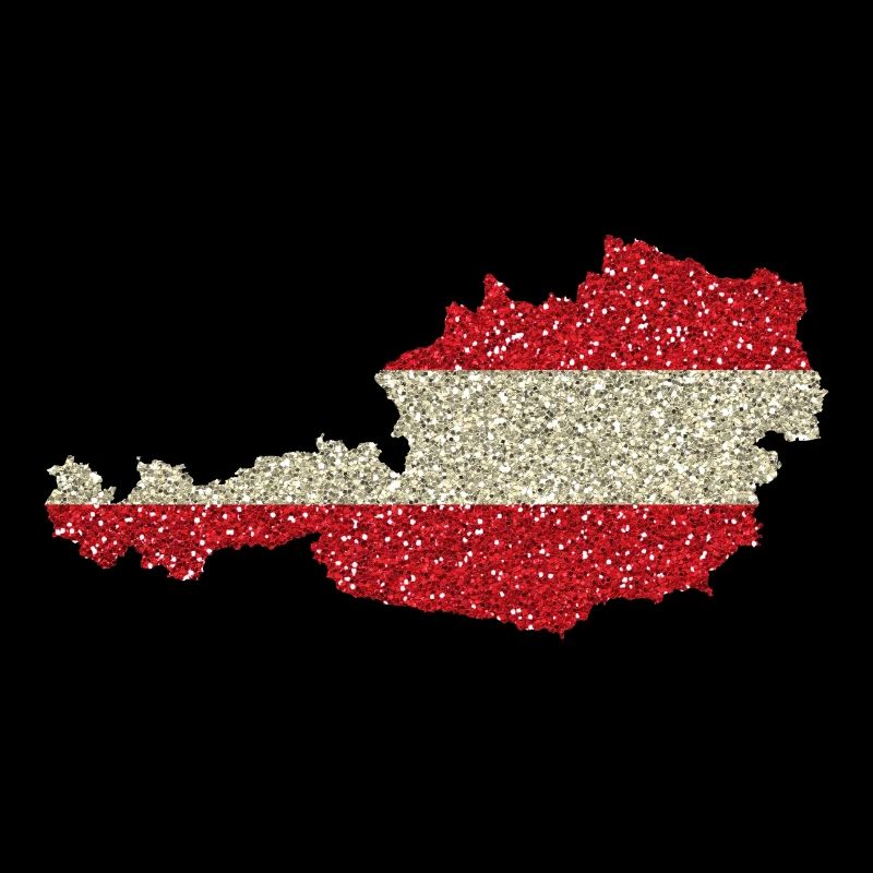 Austria Glitzer Heimatland Red White Red Pride