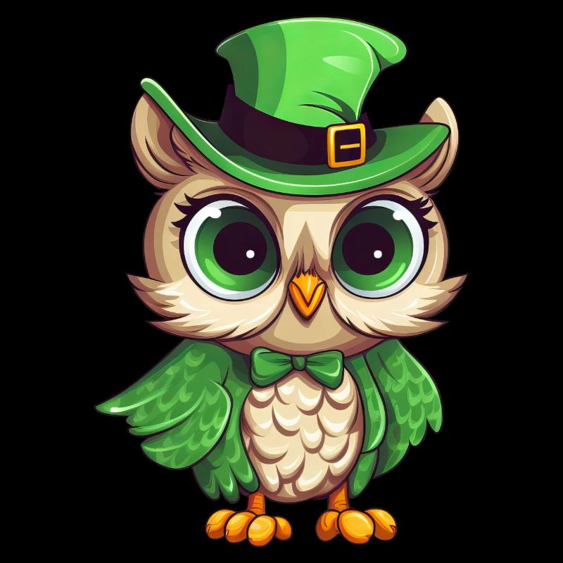 Conception de la Saint-Patrick de hibou comique mignon