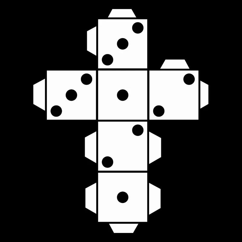 Dice Dice white dots eye fold folding cut