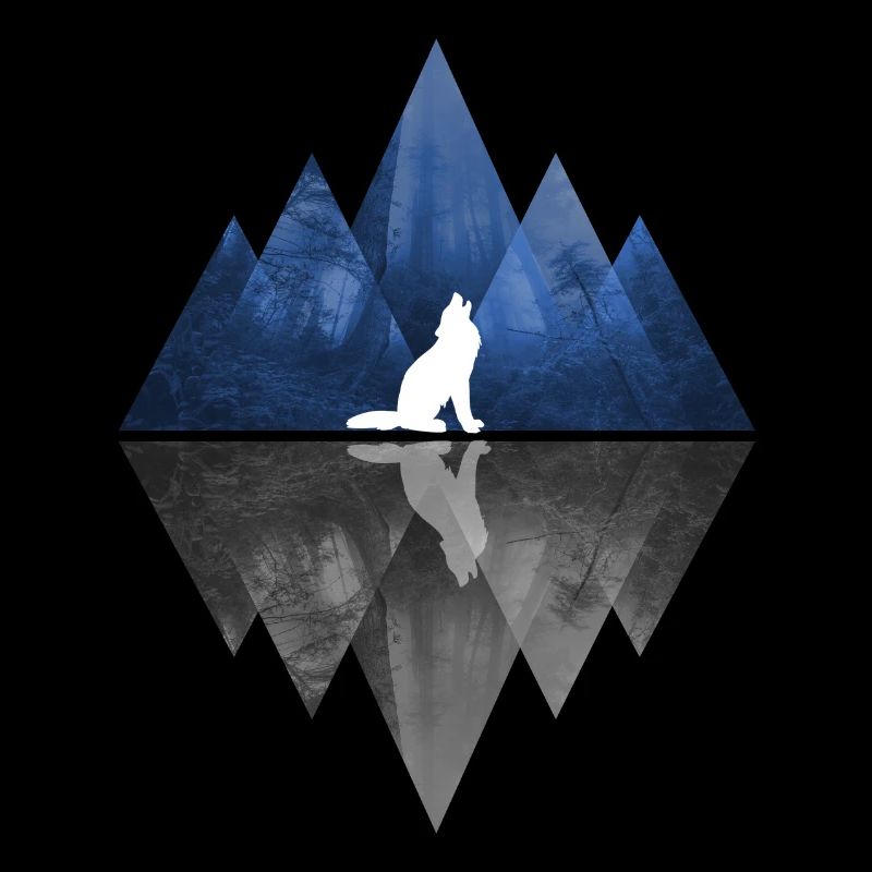 Wolf Abstract Geometry Nature Mountains
