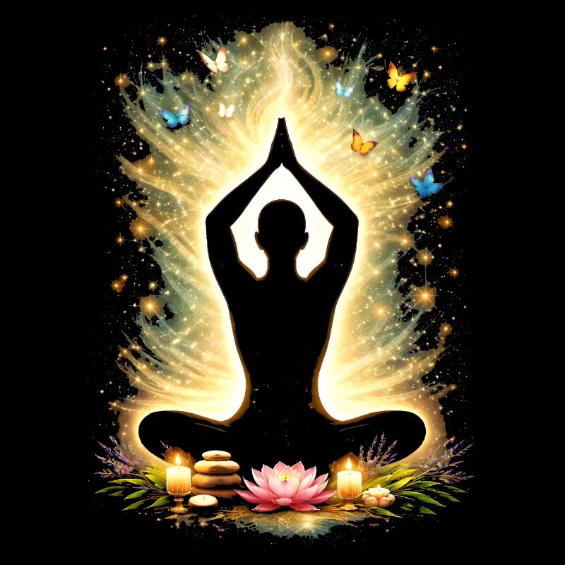 Yoga Pleine Conscience Énergie Conception de Silhouettes