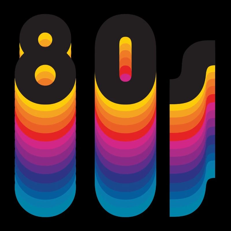 80s queue d'arc-en-ciel
