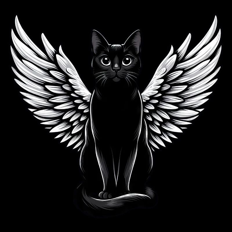Schwarze Katze als Dark Angel