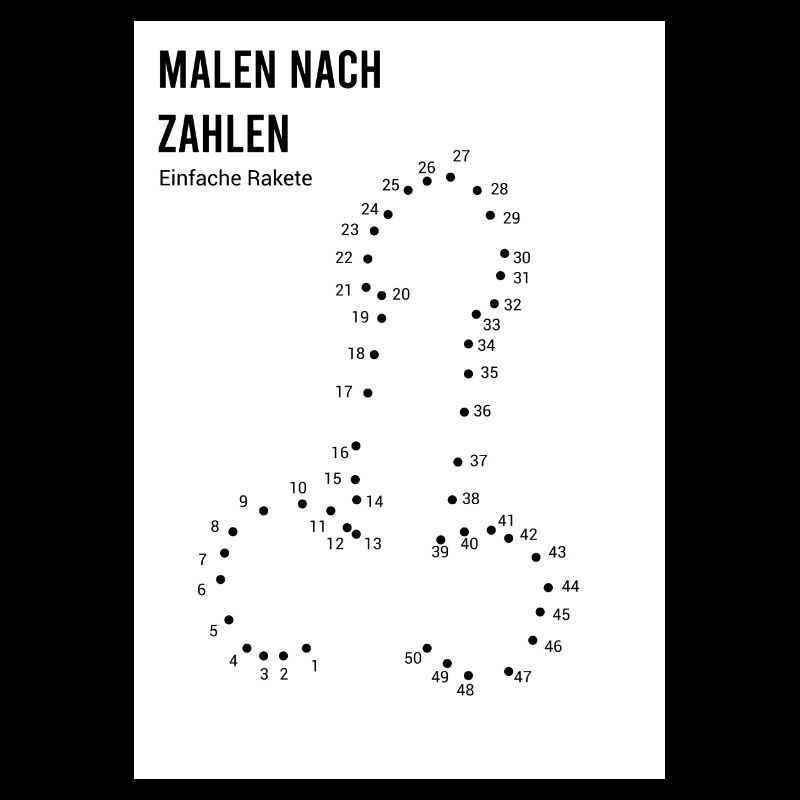 Malen nach Zahlen - Einfache Rakete