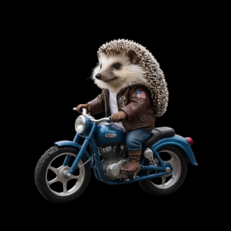 Hérisson motard