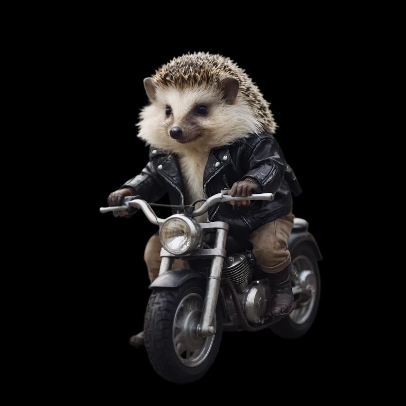 Hérisson motard