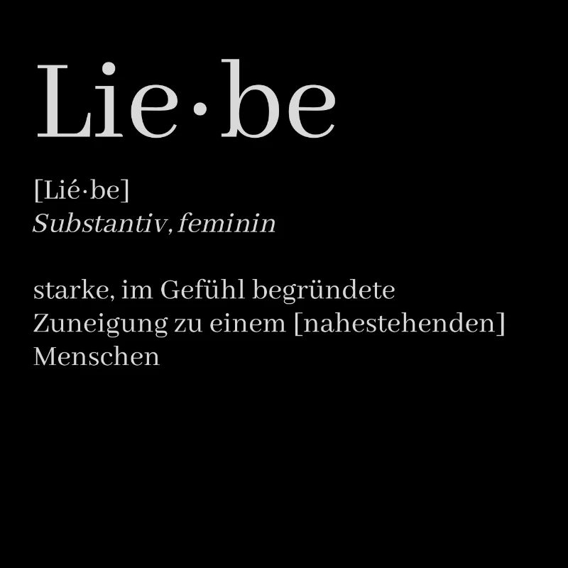 Lie-be, Liebe Definition
