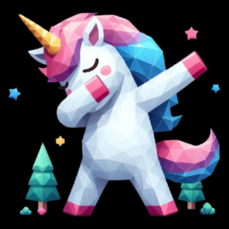 Dabbendes Einhorn Polygon klein