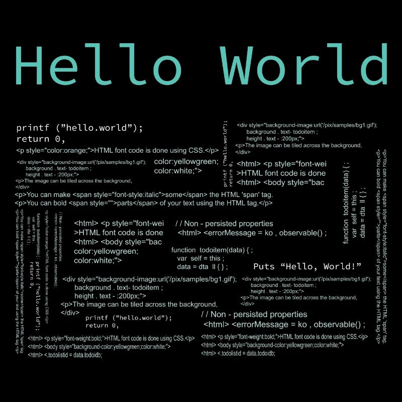 Hello World - Computer Pr... Programmeur & Nerd