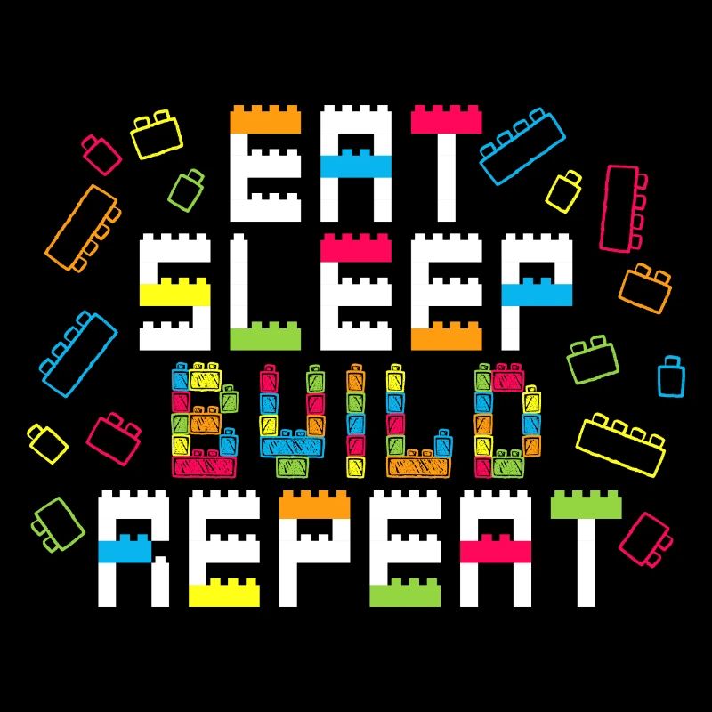 Eat Sleep Build Repeat Master Builder Block Gift