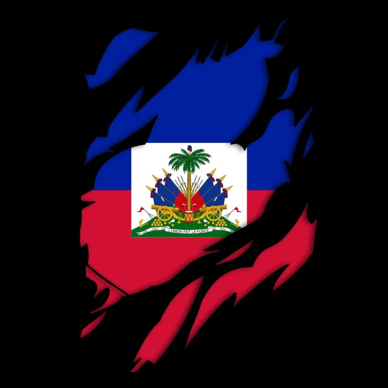 Drapeau Haïti déchiré motif