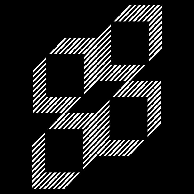 Geometric Stripe Squares Grid