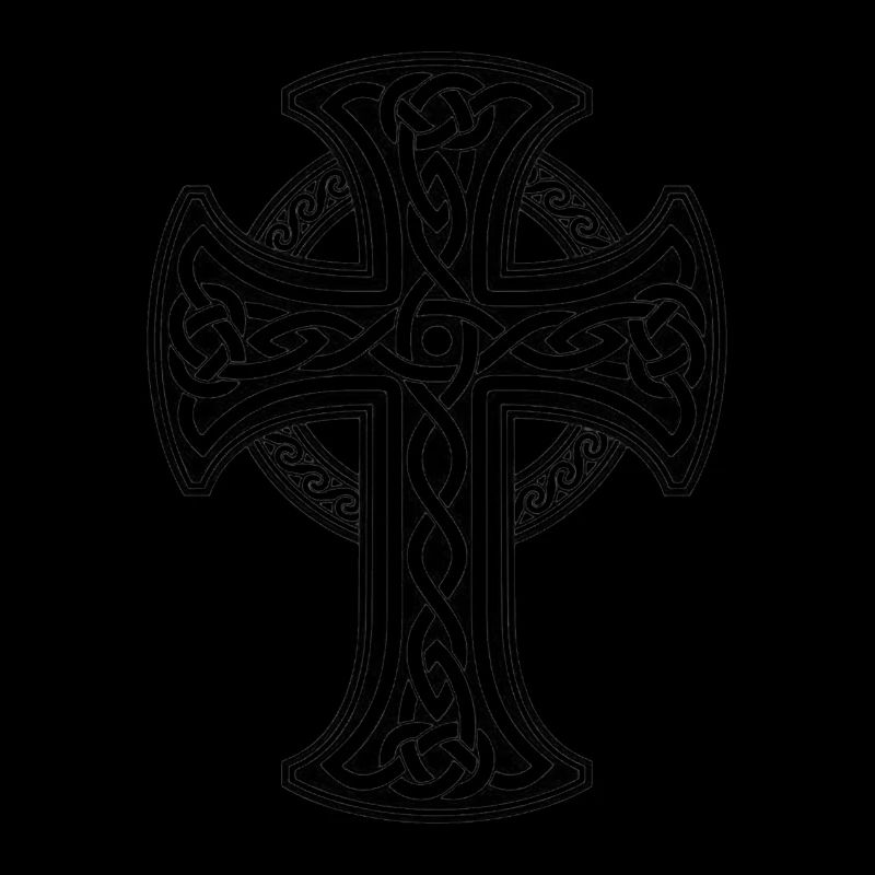 Black Celtic cross with circular braid