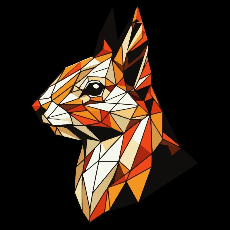 Écureuil Illustration Triangles géométriques