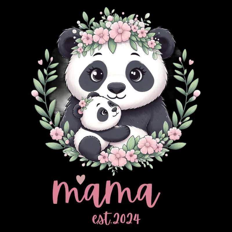 Mama est 2024 I Panda Bear Mum I First Time Mom