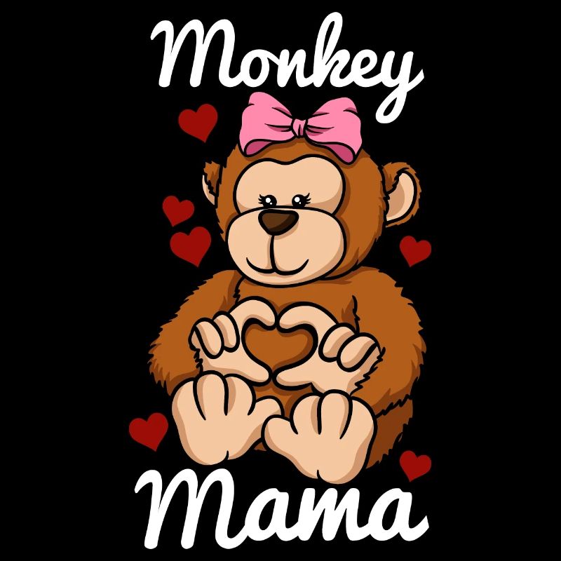 Monkey Mama Herz Affenliebe Affenmama