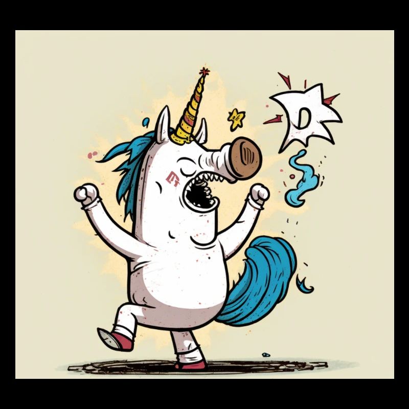 Comic Einhorn! Geschenkidee, Lustig