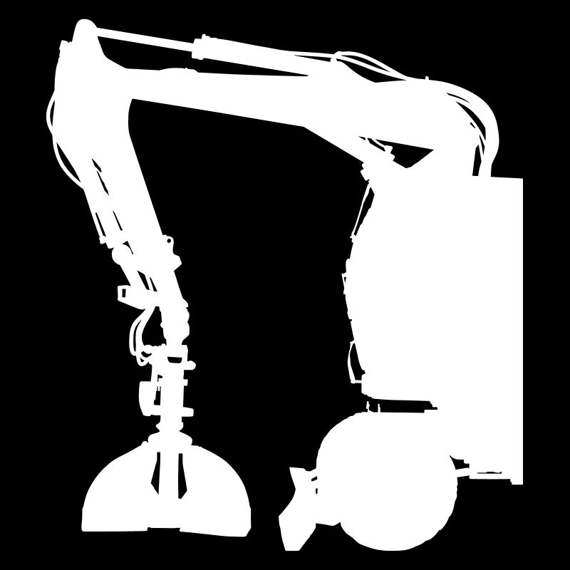 Excavator construction machine excavator bucket vector black