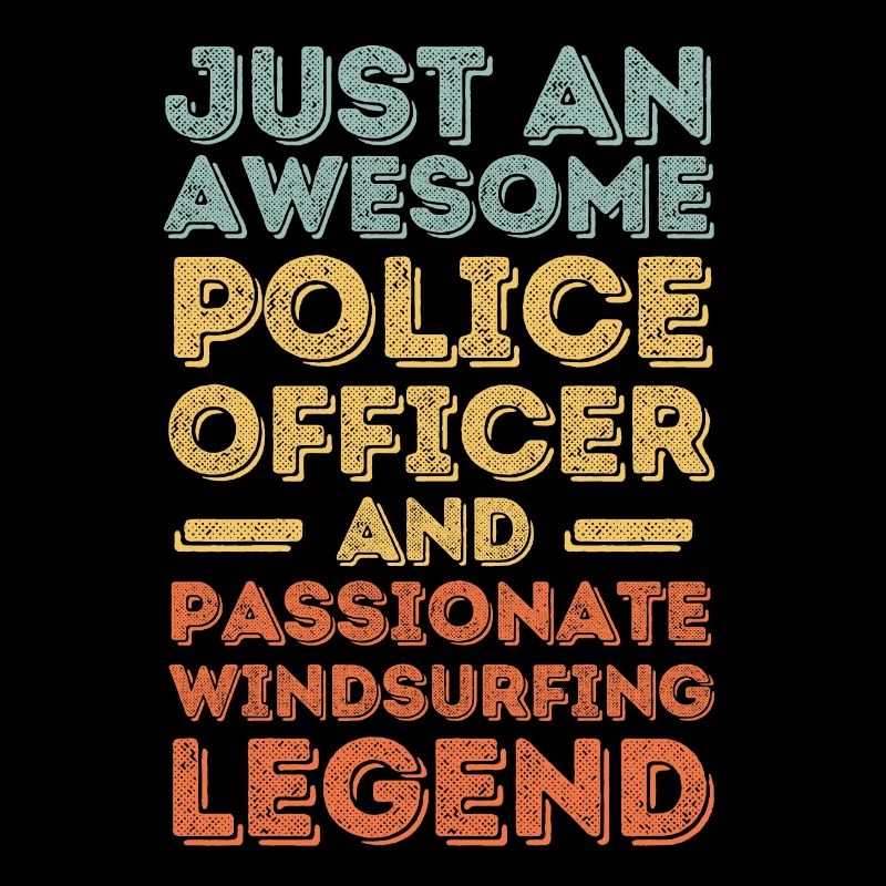 Policeman windsurfing retro