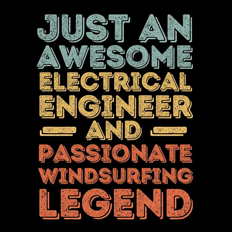 Electrical engineer windsurfing retro
