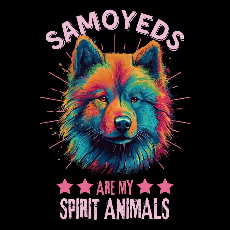 Samoyed Lovers Colorful Samoyed