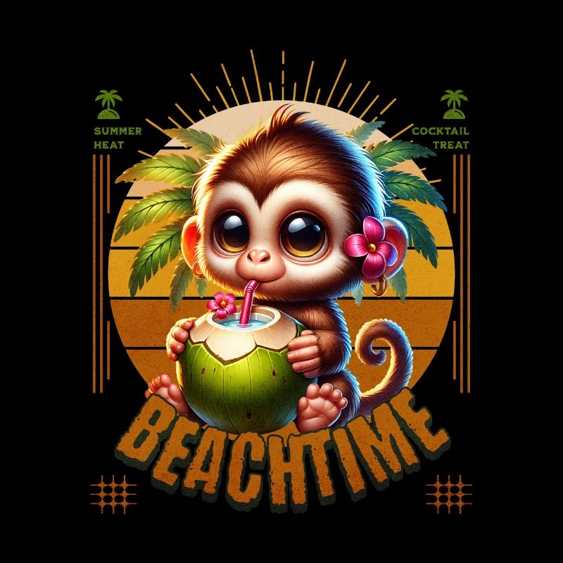 Monkey with Cocktail Beachtime