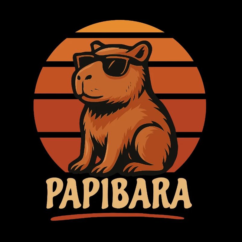 Capybara Vatertag Retro