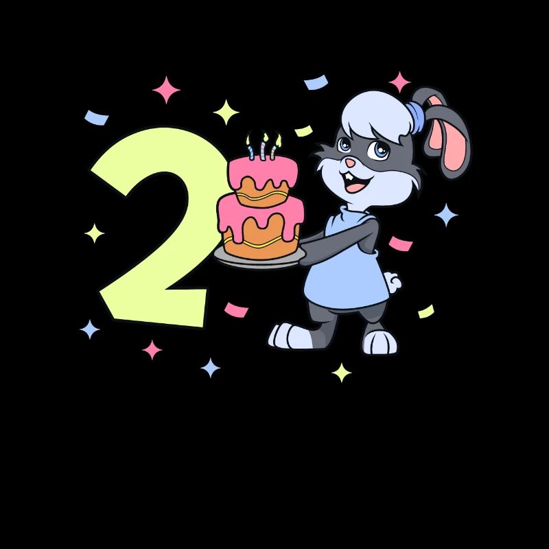 Mit Hase - Mädchen Geburtstag 2 Jahre