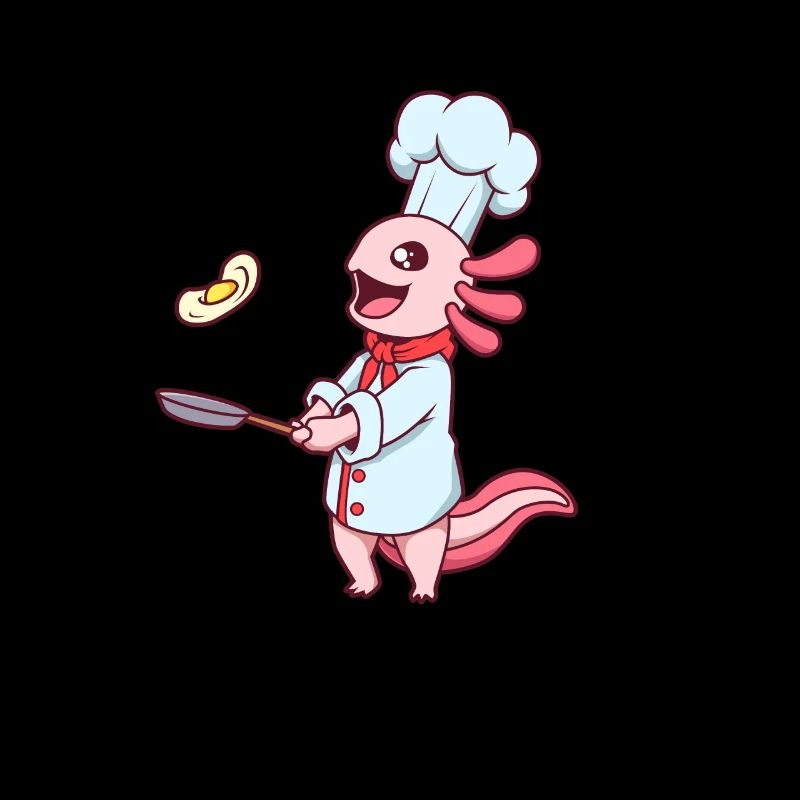 Cartoon Axolotl Chef