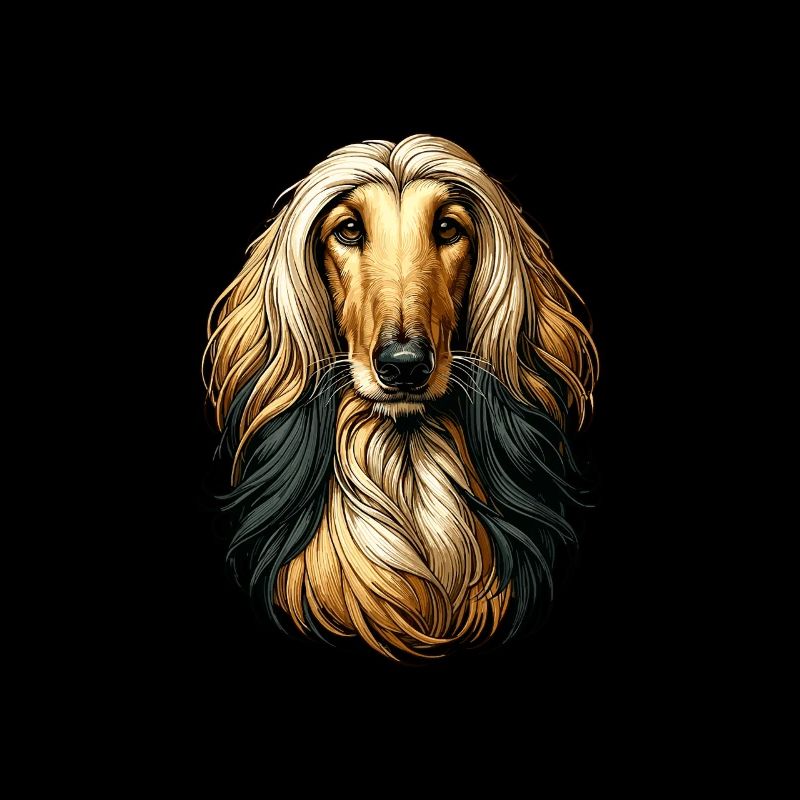 Visage de chien - Lévrier afghan