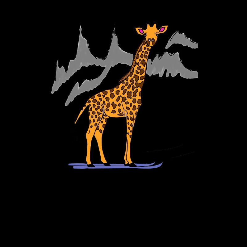 funny giraffe ski siren mountains gift idea
