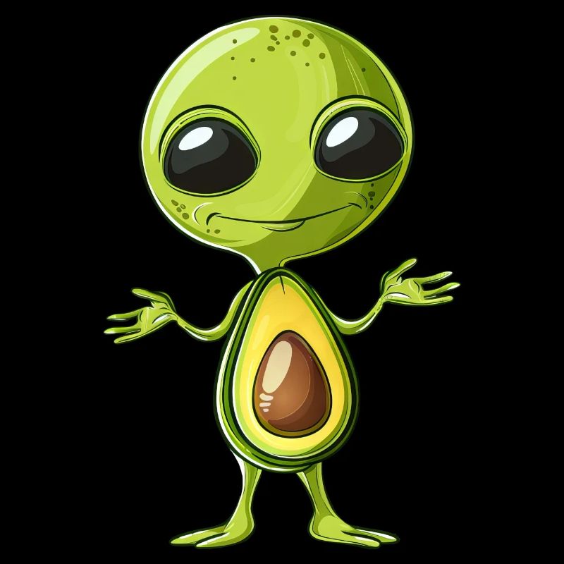 Cooler Alien Avocado mit Sonnenbrille Design