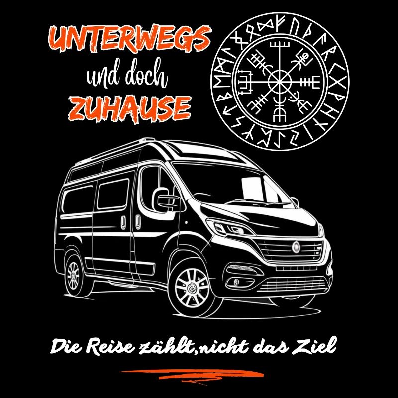 Camping Kastenwagen Wohnmobil Spruch mit Kompass