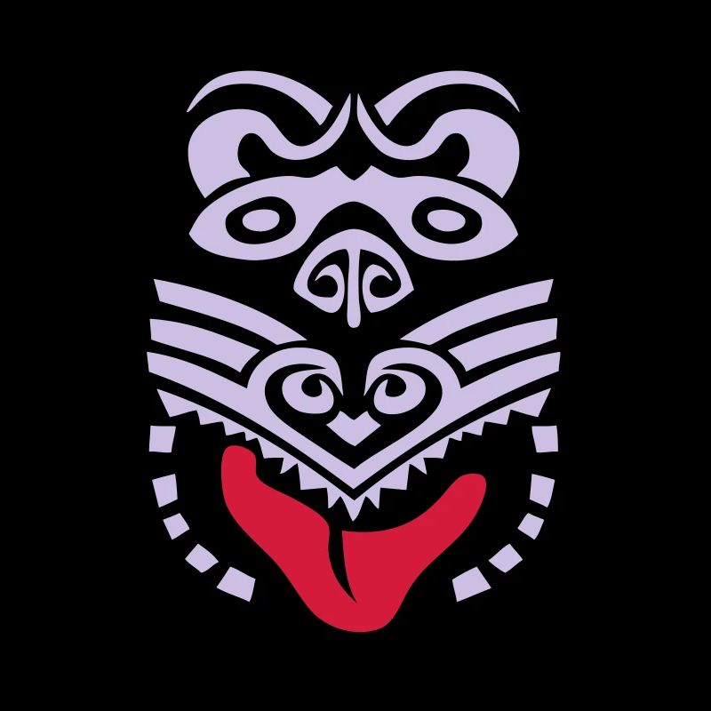 masque maori tribal tattoo ethnique