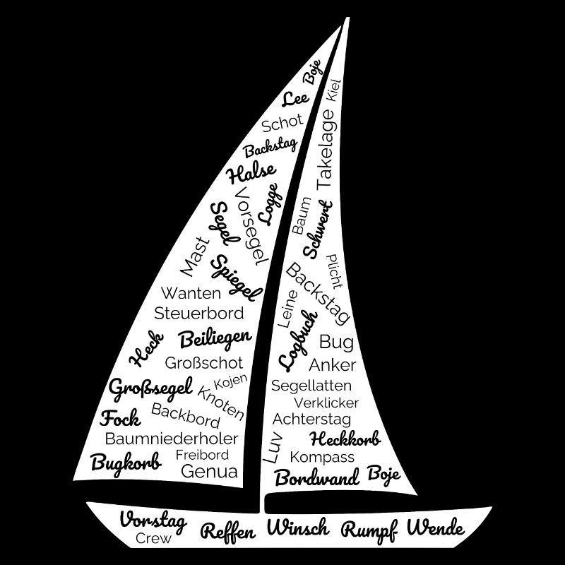 Segelboot Wortwolken Design