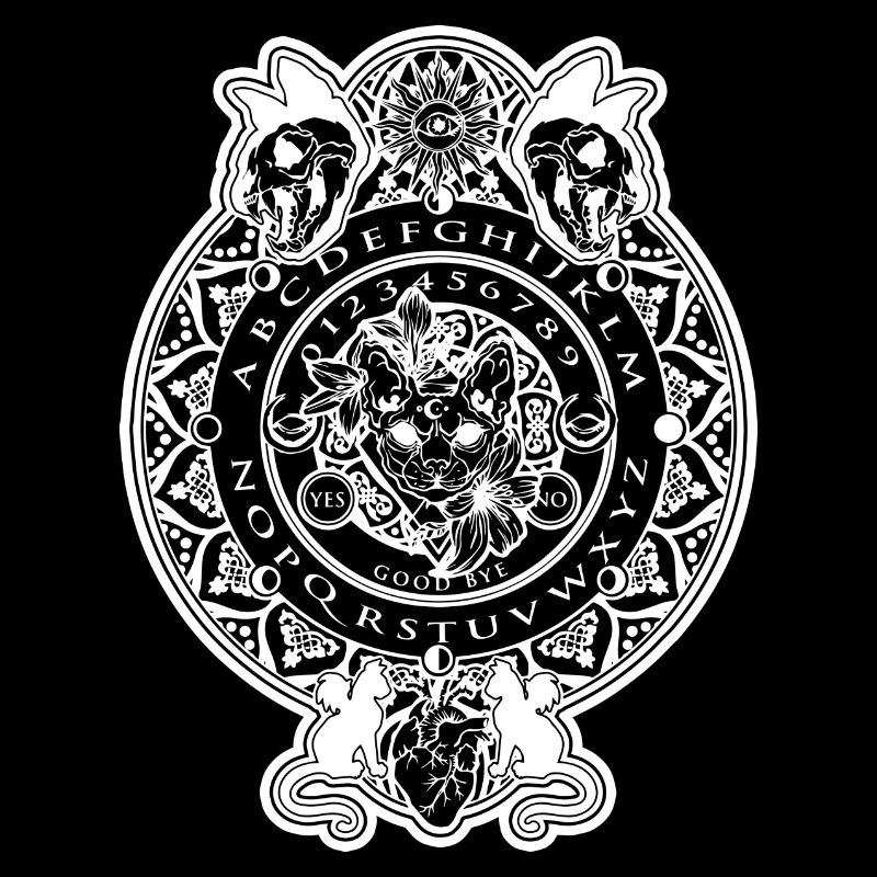 Spirit board & Planchette Halloween sphynx cat
