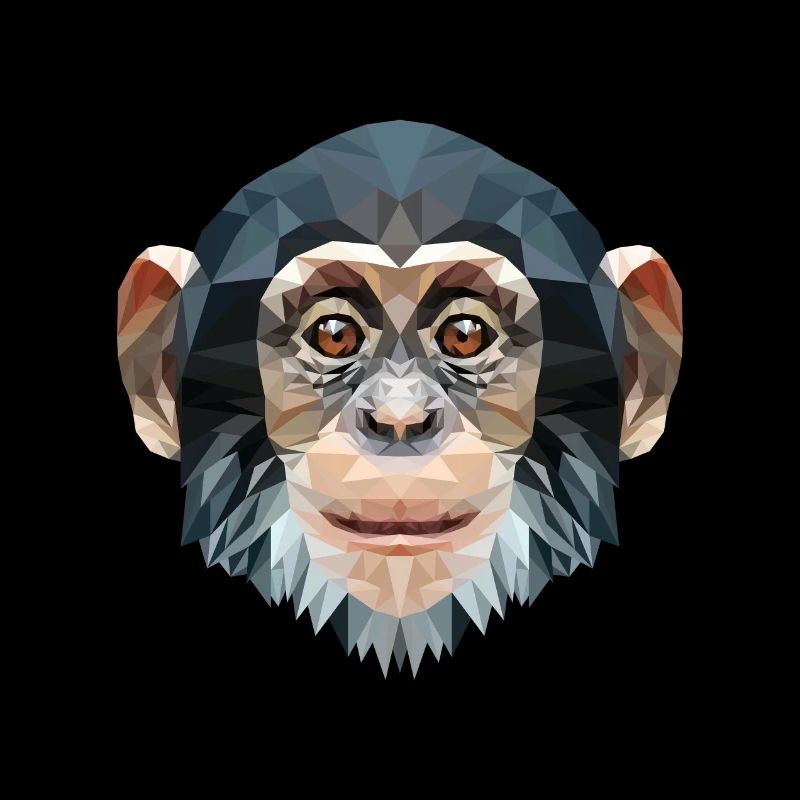 Polygone design singe chimpanzé
