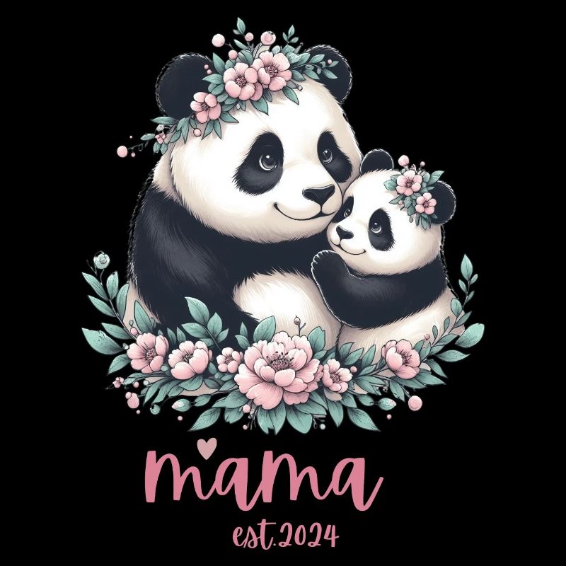Mama est 2024 I Panda Bear Mum I First Time Mom