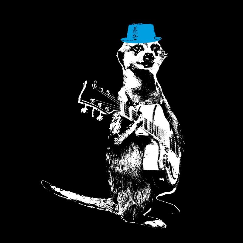 Suricate Guitariste White BG Cyan Hat