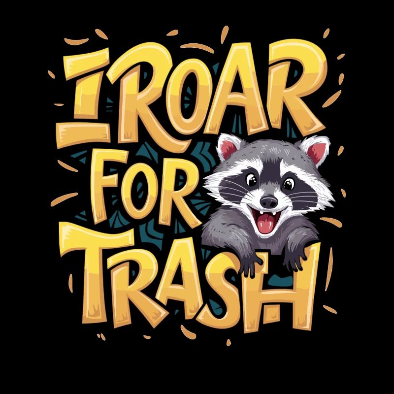 T-shirt mignon raton laveur « I Roar for Trash »