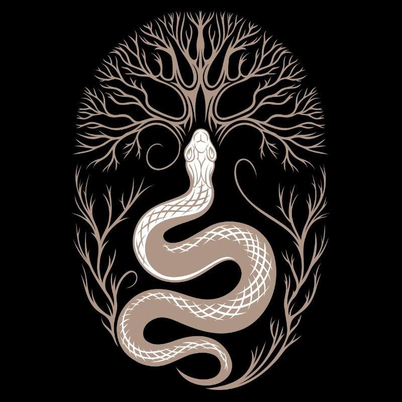 Serpent avec arbre en hiver Arbre serpent